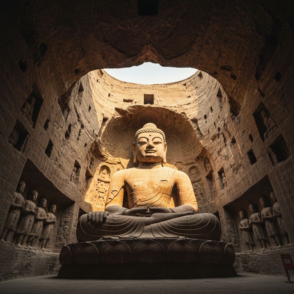 Yungang Grottoes Buddha statue in Datong